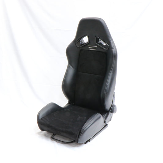 【Custom Logo Available】VELOT Racing Seat Black Suede + PVC Universal Car Sport Seat  - High Back Design, Side Bolsters